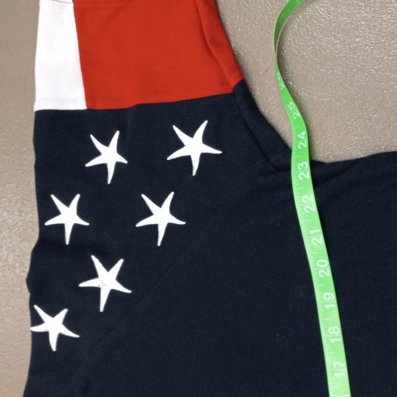 ROCKPOINT FREEDOM RED,WHITE &BLUE SHORT SLEEVE POLO SHIRT WITH STARS ON SHOULDER - Picture 6 of 12